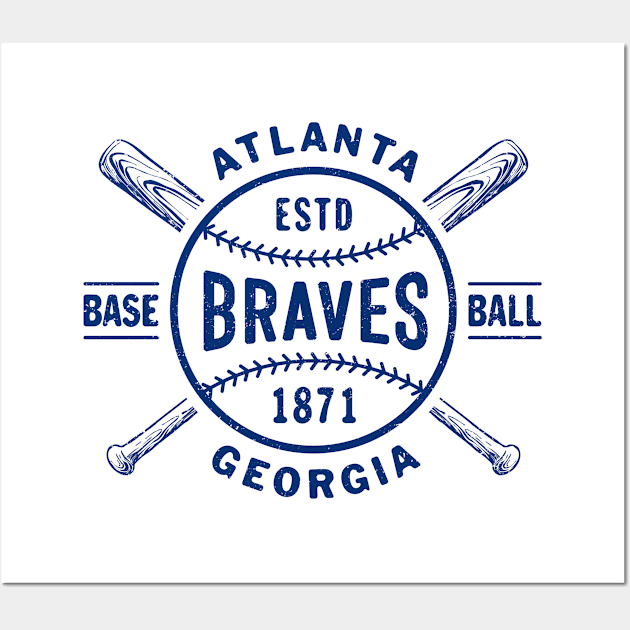 Atlanta Braves Bats & Ball 2 by Buck Tee Wall Art by Buck Tee